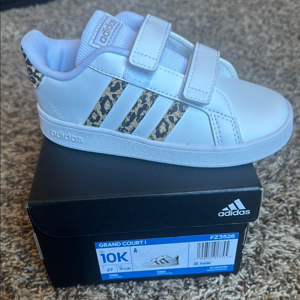 Brand new Size 10 toddler adidas’s cheetah stripe shoe